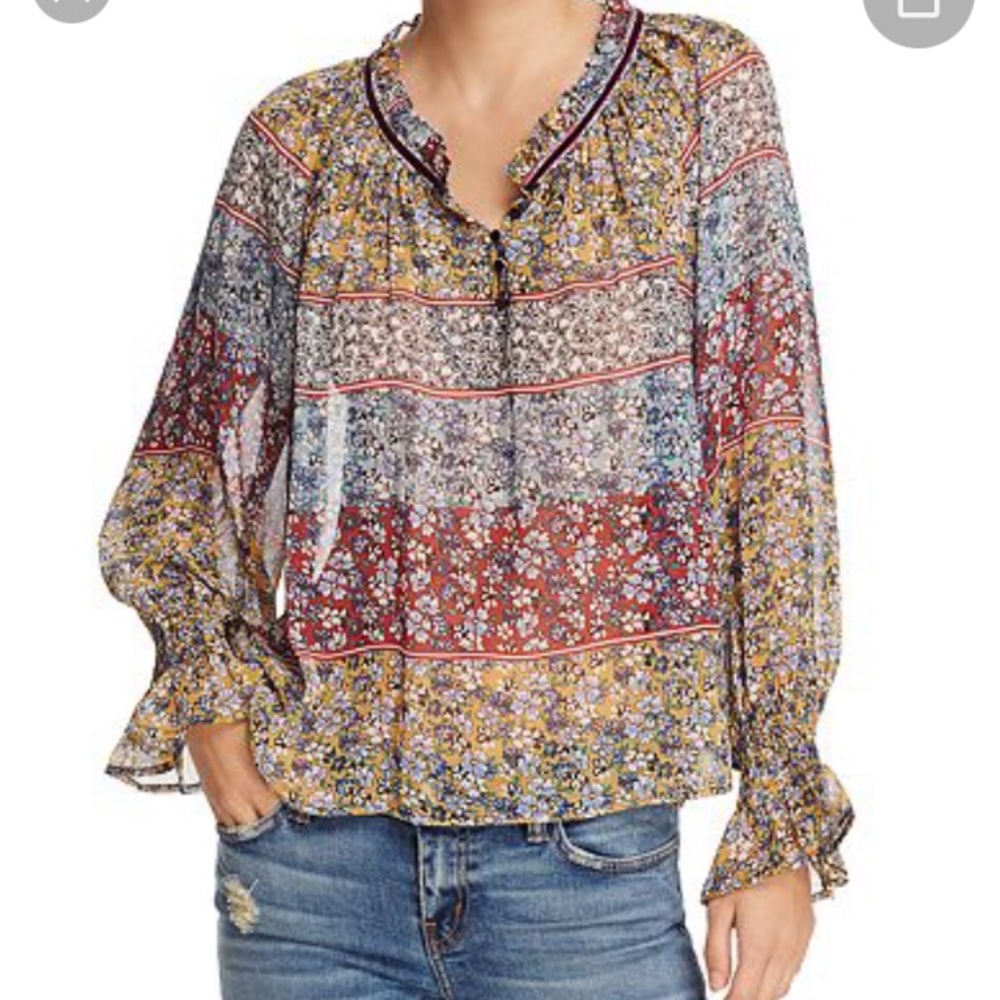 Beltaine floral peasant top